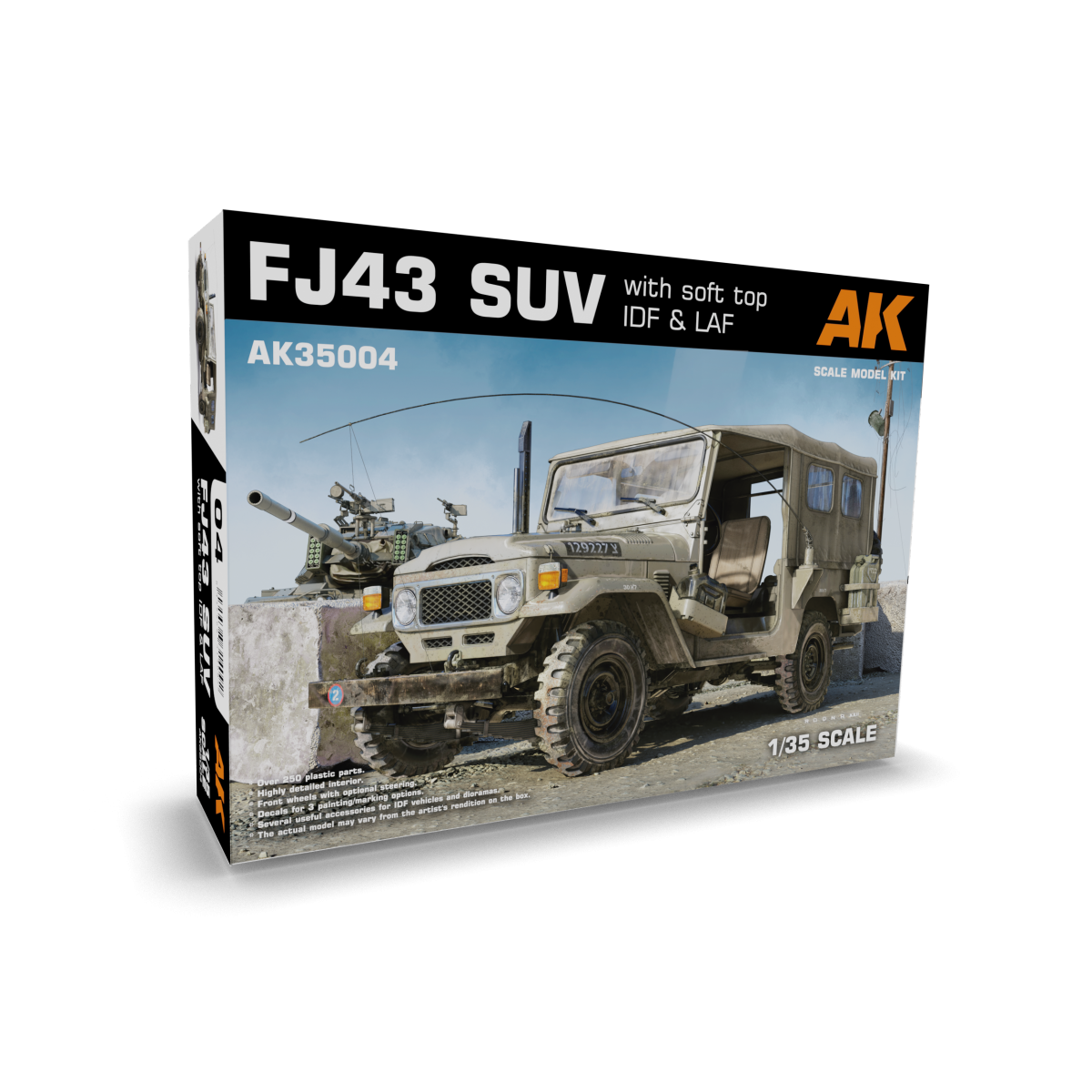 AK Interactive AK35004 FJ43 SUV AVEC TOIT SOUPLE IDF &amp; LAF 1/35