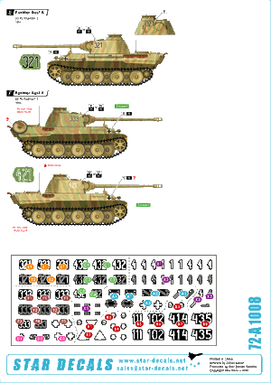 Star Decals 72-A1008 SS-Panthers (2) SS-Das Reich and 3. SS-Totenkopf. 1/72 – obrázek 2