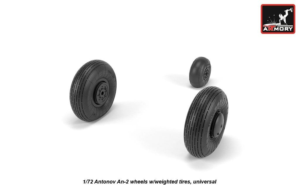 Armory Models AW72057 Antonov An-2/An-3 Colt wheels w/ weighted tires 1/72 – obrázek 4