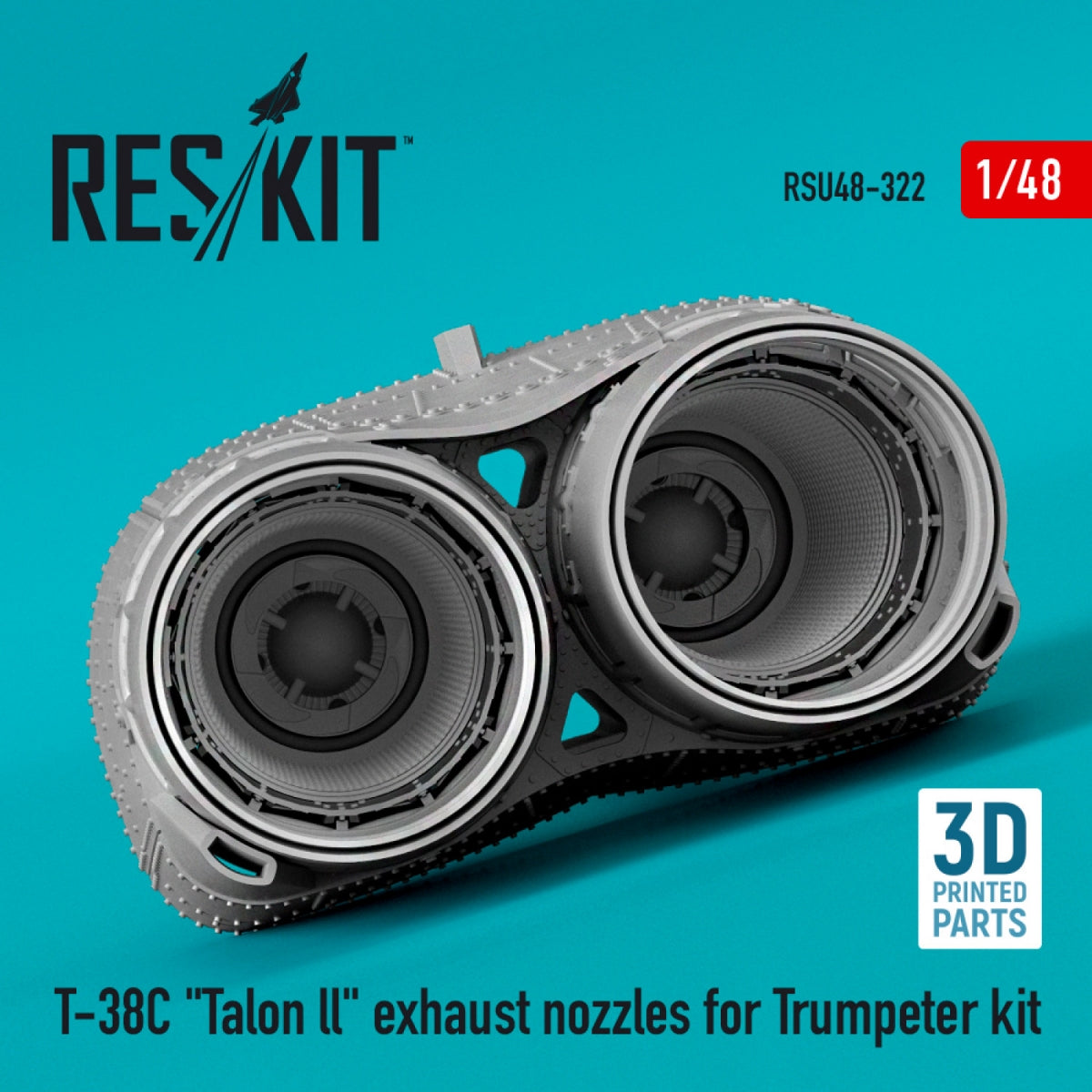 RESKIT RSU48-0322 T-38C &amp;quot;TALON LL&amp;quot; EXHAUST NOZZLES FOR TRUMPETER KIT (3D PRINTED) 1/48 – image 2