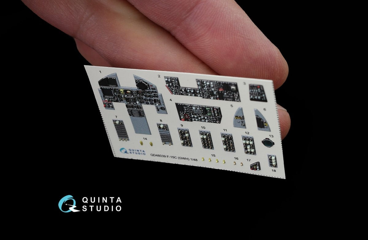 Quinta Studio QD48039 F-15C 3D-Printed &amp;amp; colored Interior on decal paper (for GWH kit) 1/48 – immagine 8