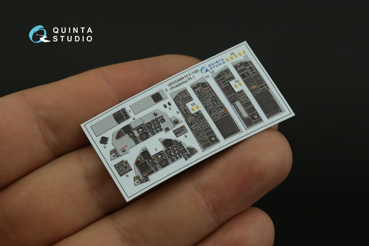 Quinta Studio QD48415 F-15D 3D-Printed colored Interior on decal paper (Academy) 1/48 – image 5