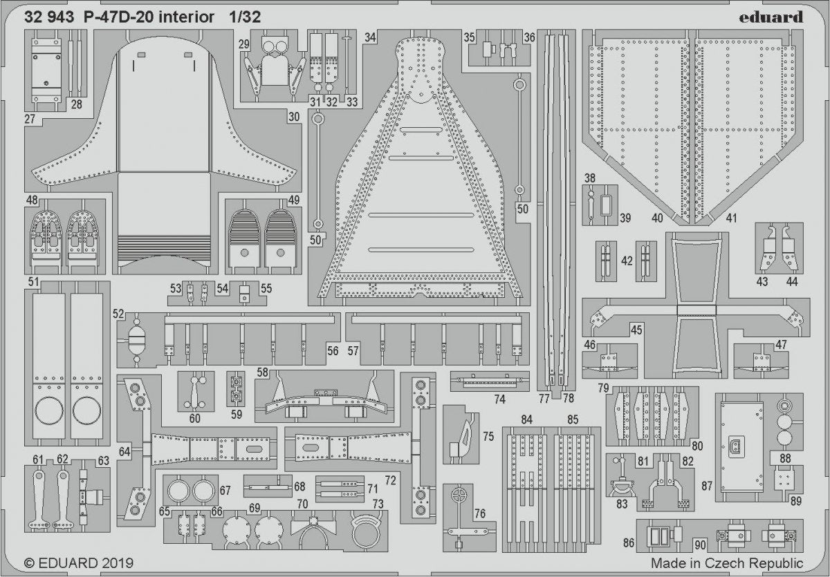 Eduard 32943 P-47D-20 interior 1/32 TRUMPETER – image 2