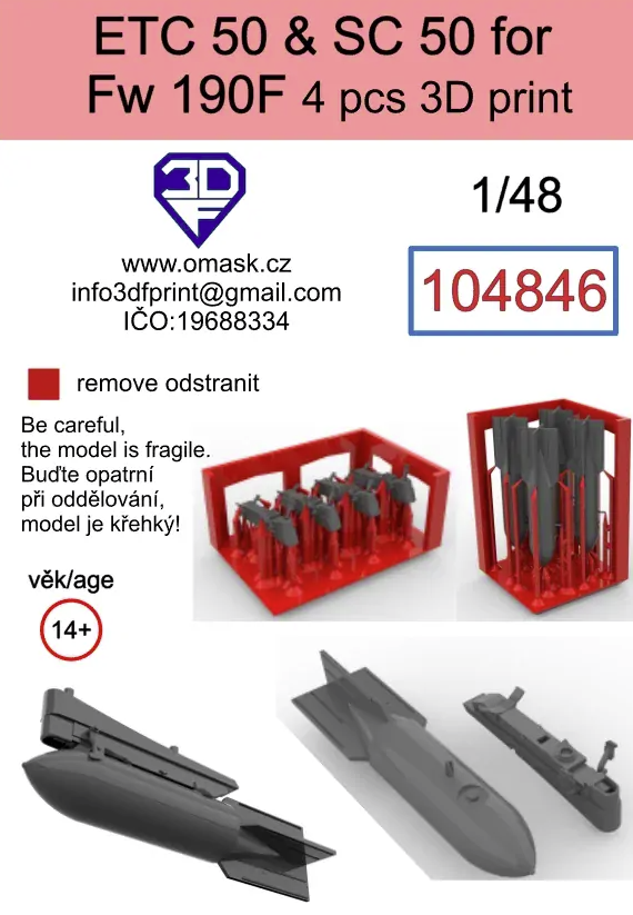 Omask 104846 ETC50 + SC50 for Fw190F (4 pcs) 1/48 – Bild 2