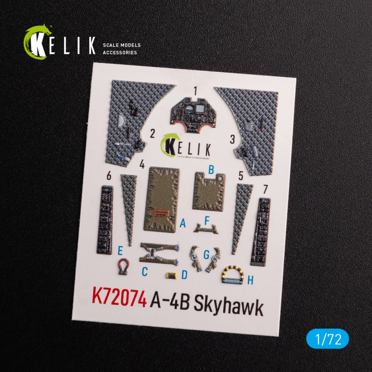 KELIK K72074 A-4B &amp;quot;Skyhawk&amp;quot; interior 3D decals for Hobby 2000/Fujimi kit 1/72 – image 2