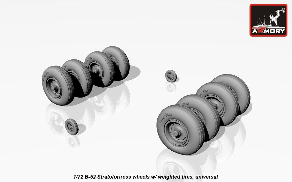 Armory Models AW72316 B-52 Stratofortress wheels w/ weighted tires 1/72 – obrázek 2