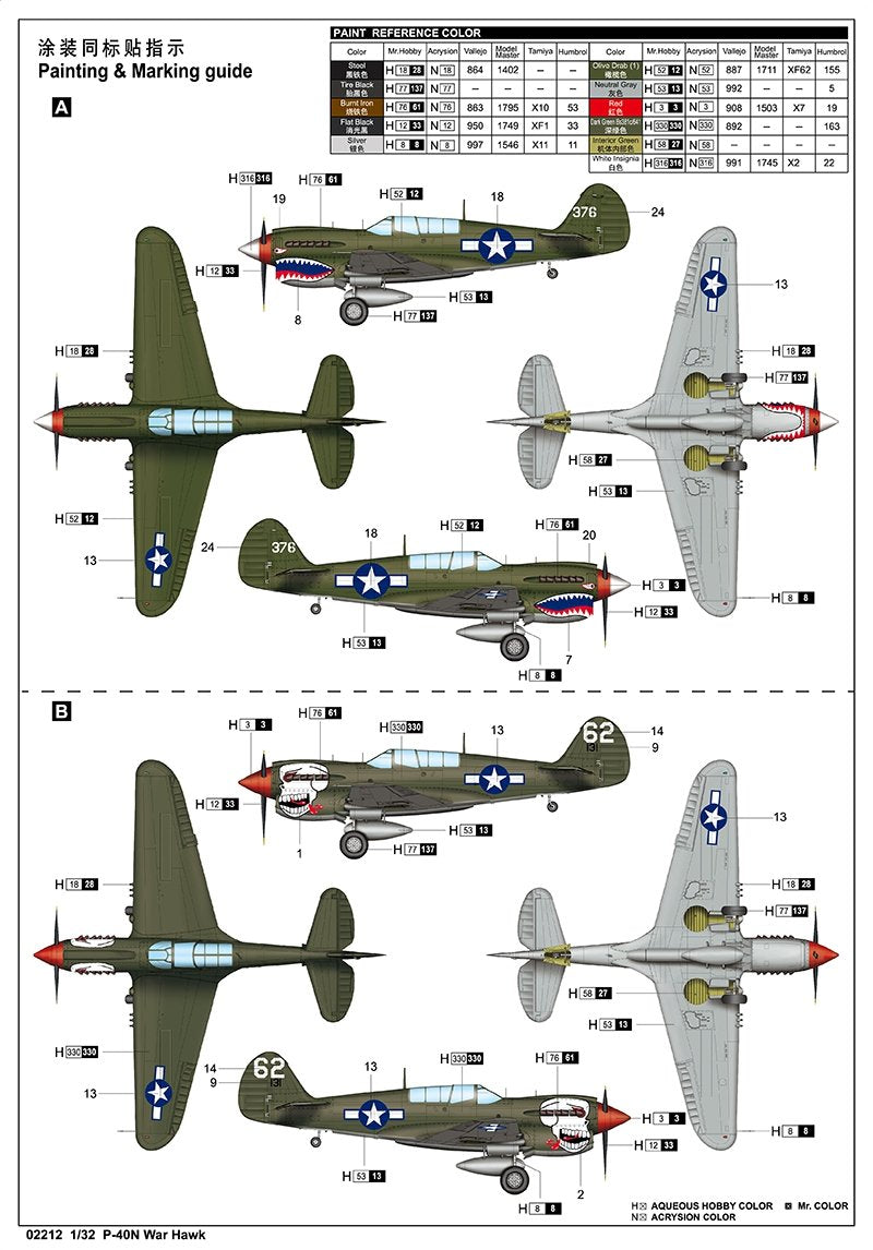 Trumpeter 02212 P-40N War Hawk 1/32 – zdjęcie 3
