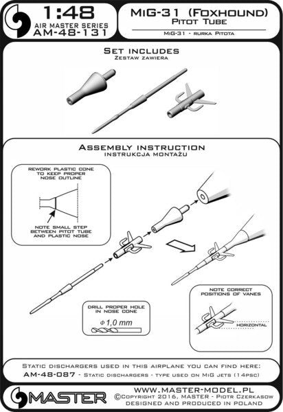 Master AM-48-131 MiG-31 (Foxhound) - Pitot Tube 1/48 – Bild 4
