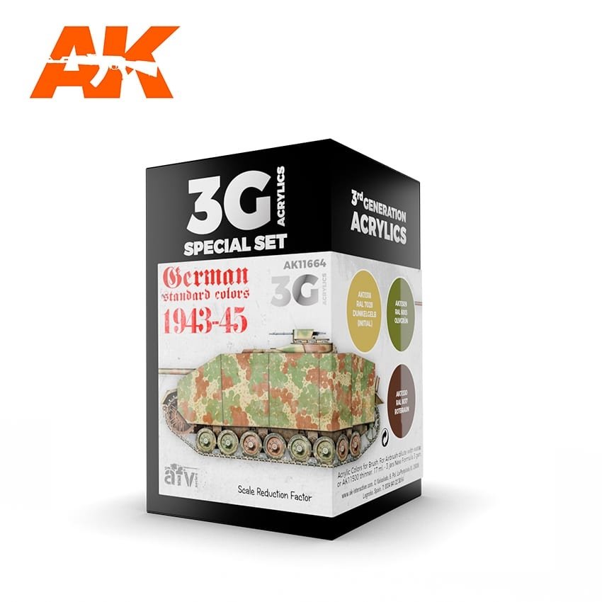 AK Interactive AK11664 3G COULEURS STANDARD ALLEMANDES 1943-1945 3x17 ml 