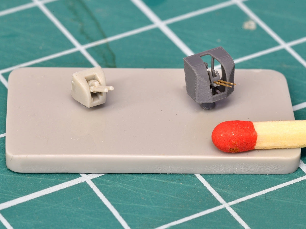 Master SM-350-118 Armament of the French light cruiser Marseillaise - 152mm (9 pcs.), 90mm (8 pcs.), 13.2mm (8 pcs.) barrels with resin mounts (for Trumpeter model) 1/350 – image 14