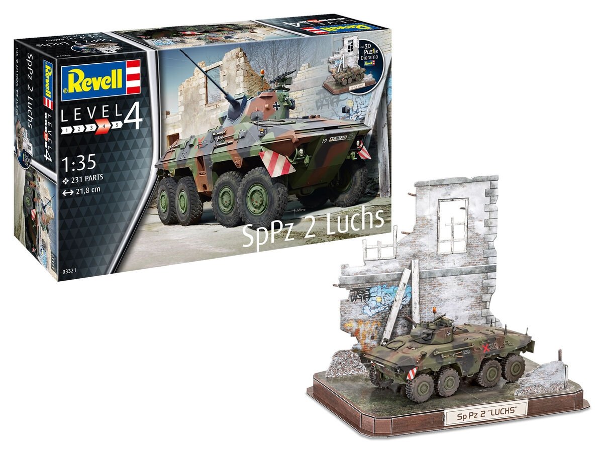 Revell 03321 SpPz 2 Luchs &amp; 3D Puzzle Diorama 1/35