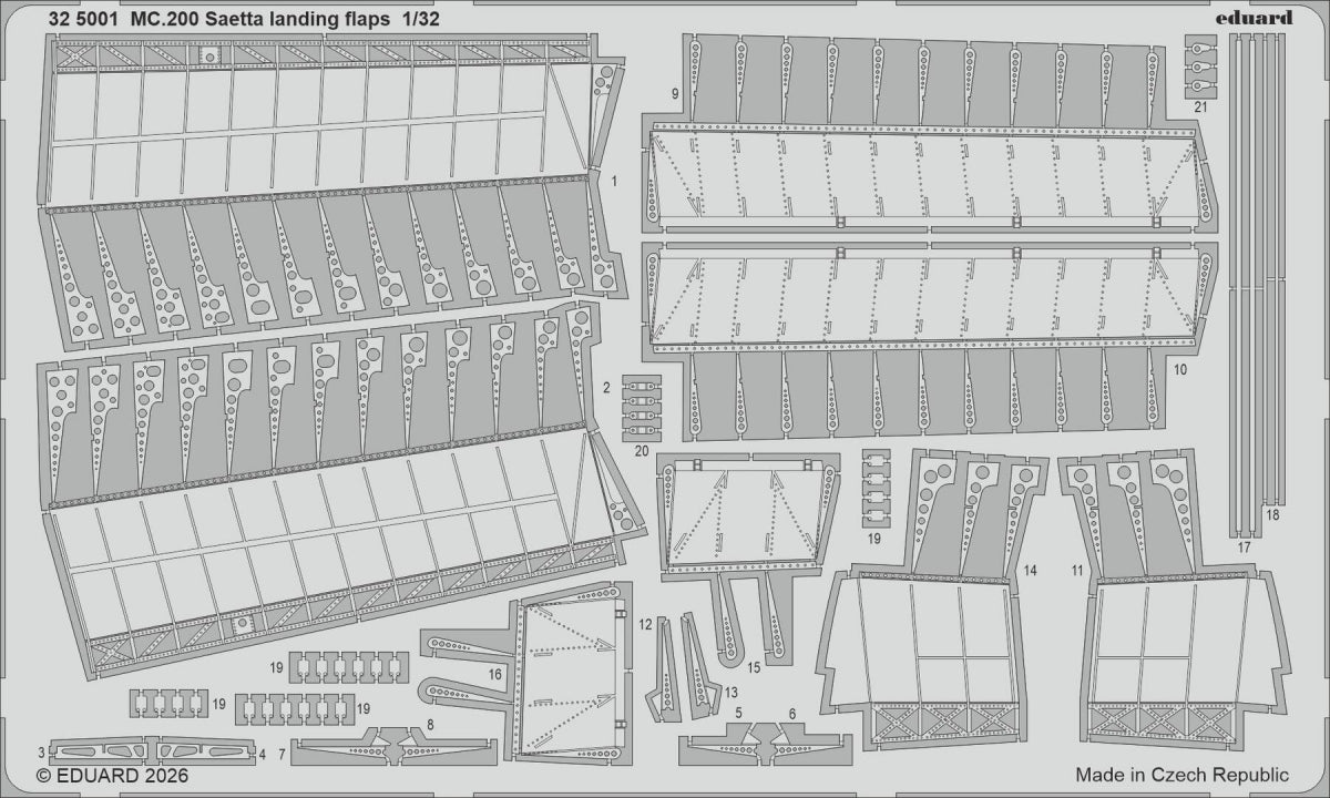 Eduard 325001 Macchi MC.200 Saetta - Landing Flaps (for Italeri Kits) 1/32