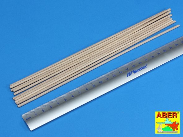 Aber WR3 Wood round rods 3.00 mm length 250 mm x 10 pcs. – image 2