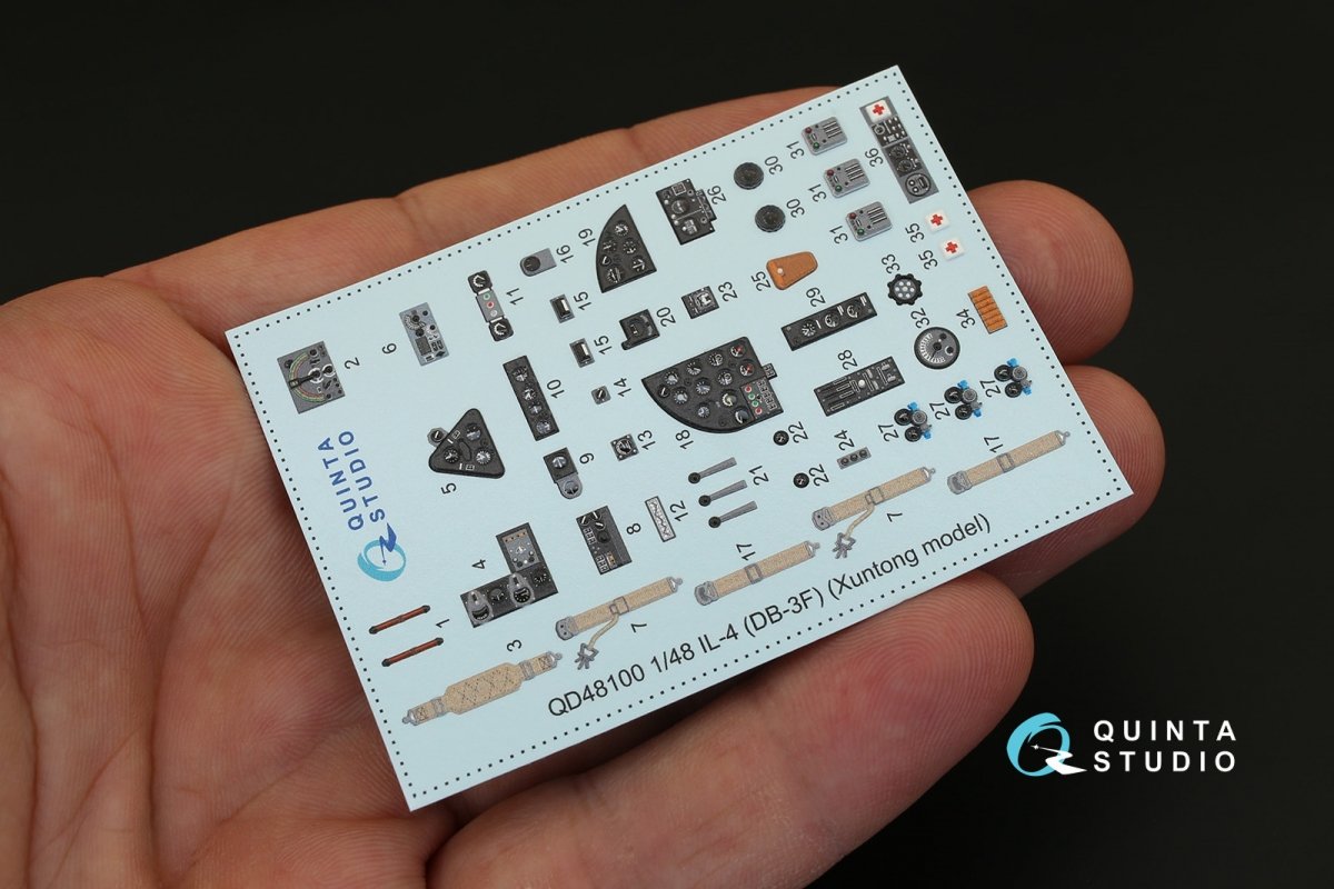 Quinta Studio QD48100 IL-4 3D-Printed &amp;amp; colored Interior on decal paper (for Xuntong kit) 1/48 – Bild 2