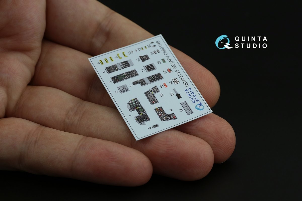 Quinta Studio QD48219 F-5E 3D-Printed &amp;amp; colored Interior on decal paper (AFV club) 1/48 – obrázek 3