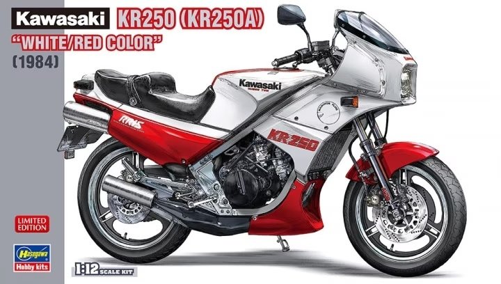 Hasegawa 21745 Kawasaki KR250 (KR250A) "White/Red Color" (1984) 1/12