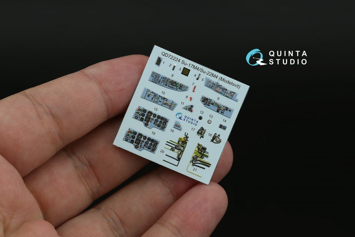 Quinta Studio QD72224 Su-17M4/Su-22M4 3D-Printed &amp;amp; colored Interior on decal paper (Modelsvit) 1/72 – obrázek 9