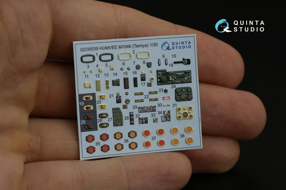 Quinta Studio QD35039 HUMVEE Family 3D-Printed &amp;amp; colored Interior on decal paper (Tamiya) 1/35 – image 11