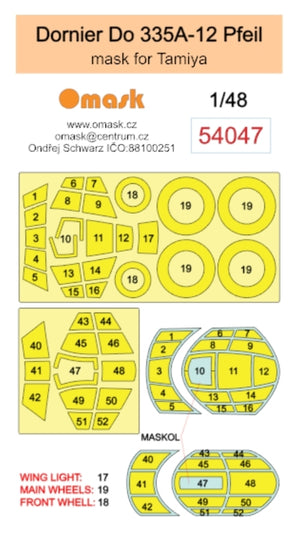 Omask 54047 Dornier Do 335A-12 Pfeil mask (for Tamiya) 1/48 – obrázek 2