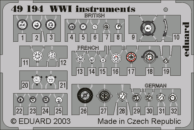 Eduard 49194 WWI Instruments 1/48