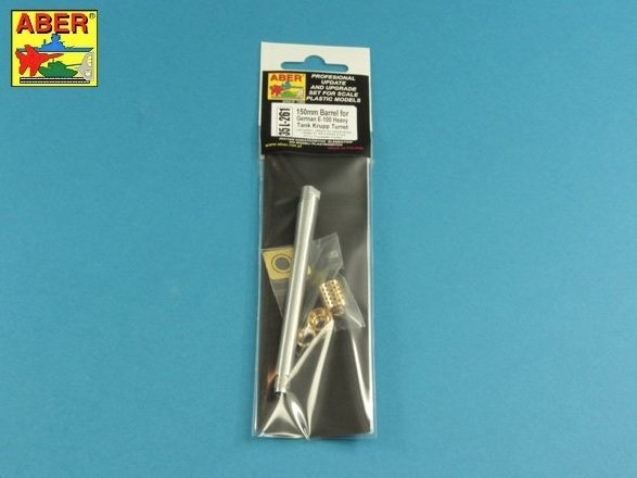 Aber 35L-261 150mm barrel with brake for German E-100 tank with Krupp turret 1/35