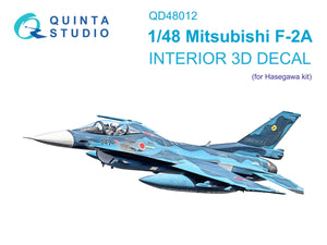 Quinta Studio QD48012 Mitsubishi F-2A 3D-Printed colored Interior on decal paper (Hasegawa) 1/48