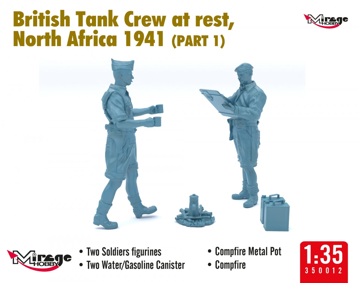 Mirage Hobby 350013 British Tank Crew at Rest, North Africa 1941 (Part I) 1/35 – obrázek 3