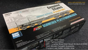 Saber 35A05-SVP Precision Pro Edition Genuine SSyms - German Railway SCHWERER PLATTFORMWAGEN 6-Axle 80ton 1/35