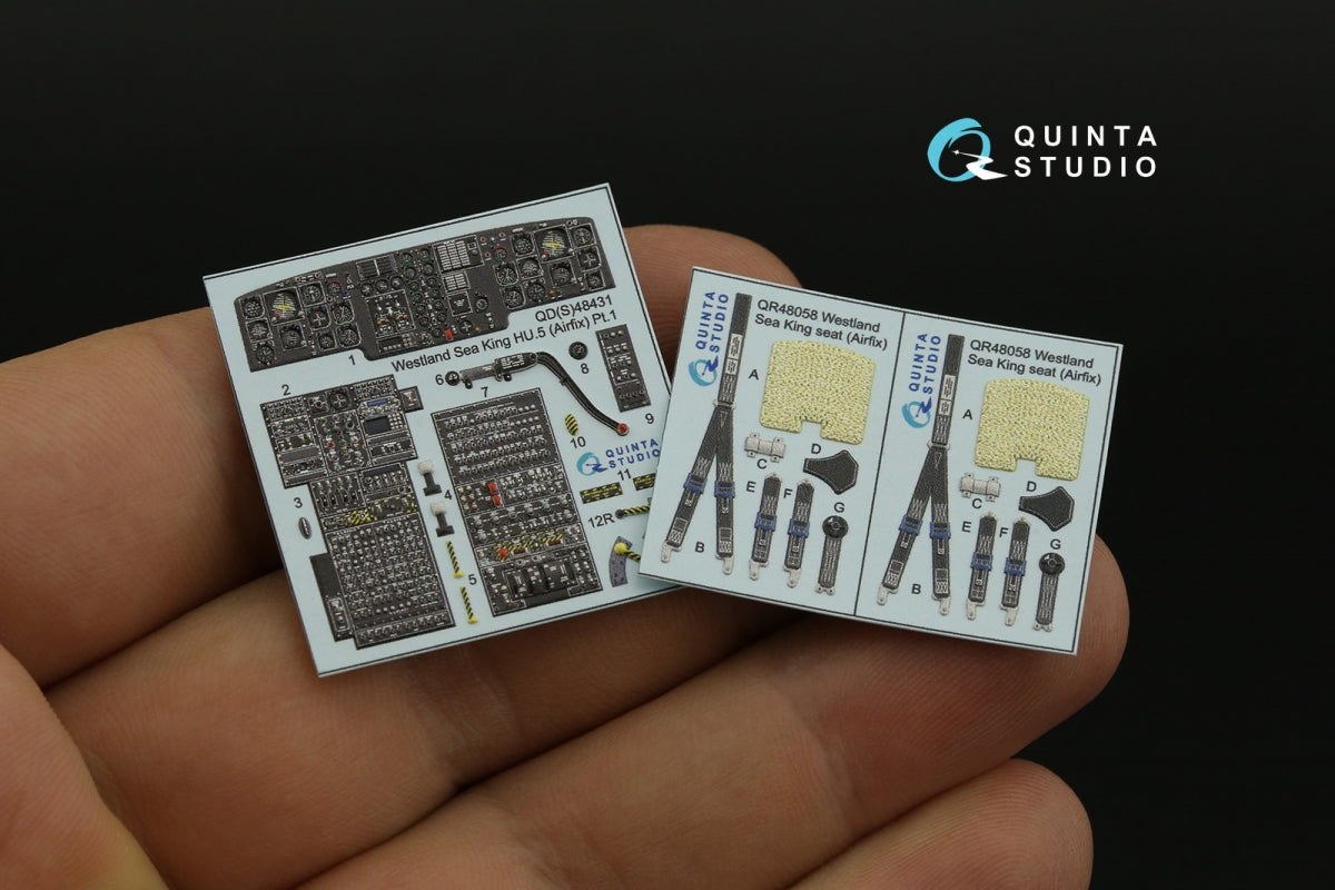 Quinta Studio QDS-48431 Westland Sea King HU.5 3D-Printed &amp;amp; colored Interior on decal paper (Airfix) (Small version) 1/48 – Bild 4