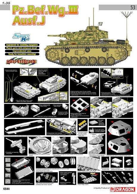 Cyber Hobby 6544 Pz.Bef.Wg.III Ausf.J 1/35 – immagine 2