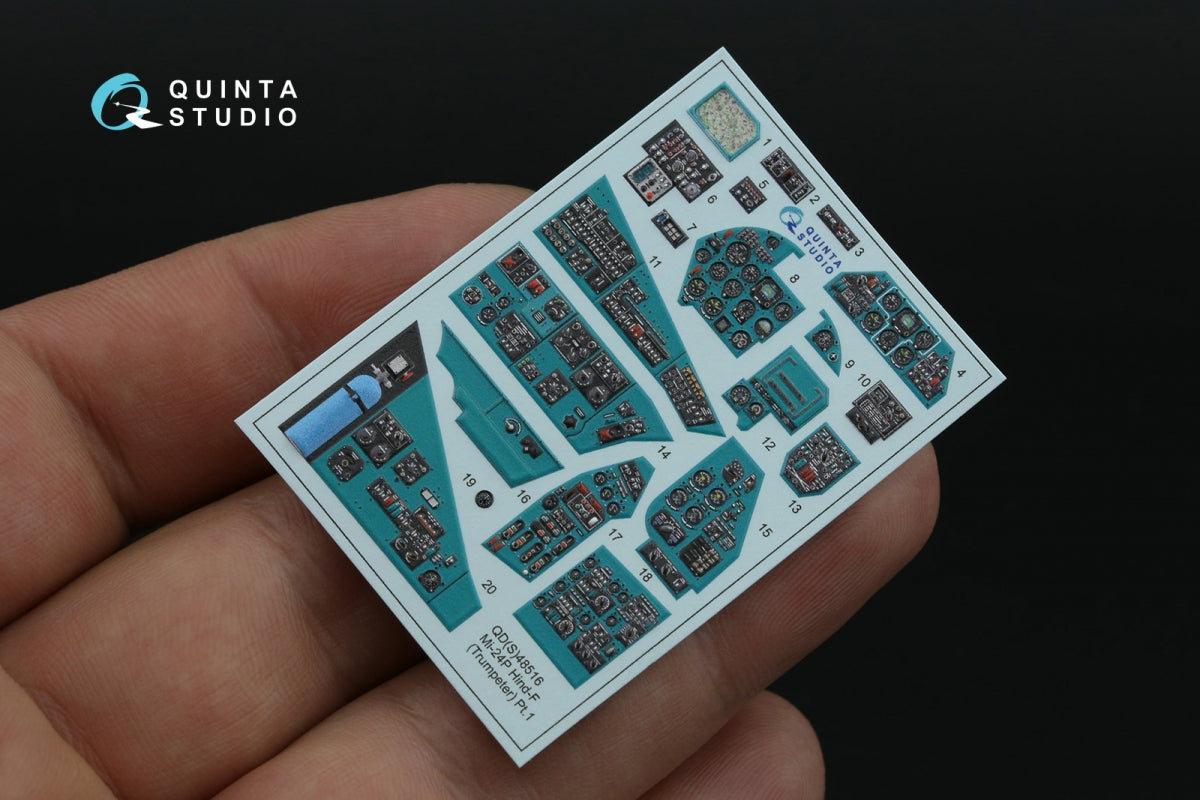 Quinta Studio QD+48516 Mi-24P Hind-F 3D-Printed colored Interior on decal paper (Trumpeter) (with 3D-printed resin parts) 1/48 – imagen 5