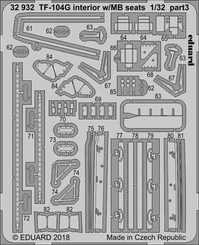 Eduard 32932 TF-104G interior w/ MB seats ITALERI 1/32 – immagine 3