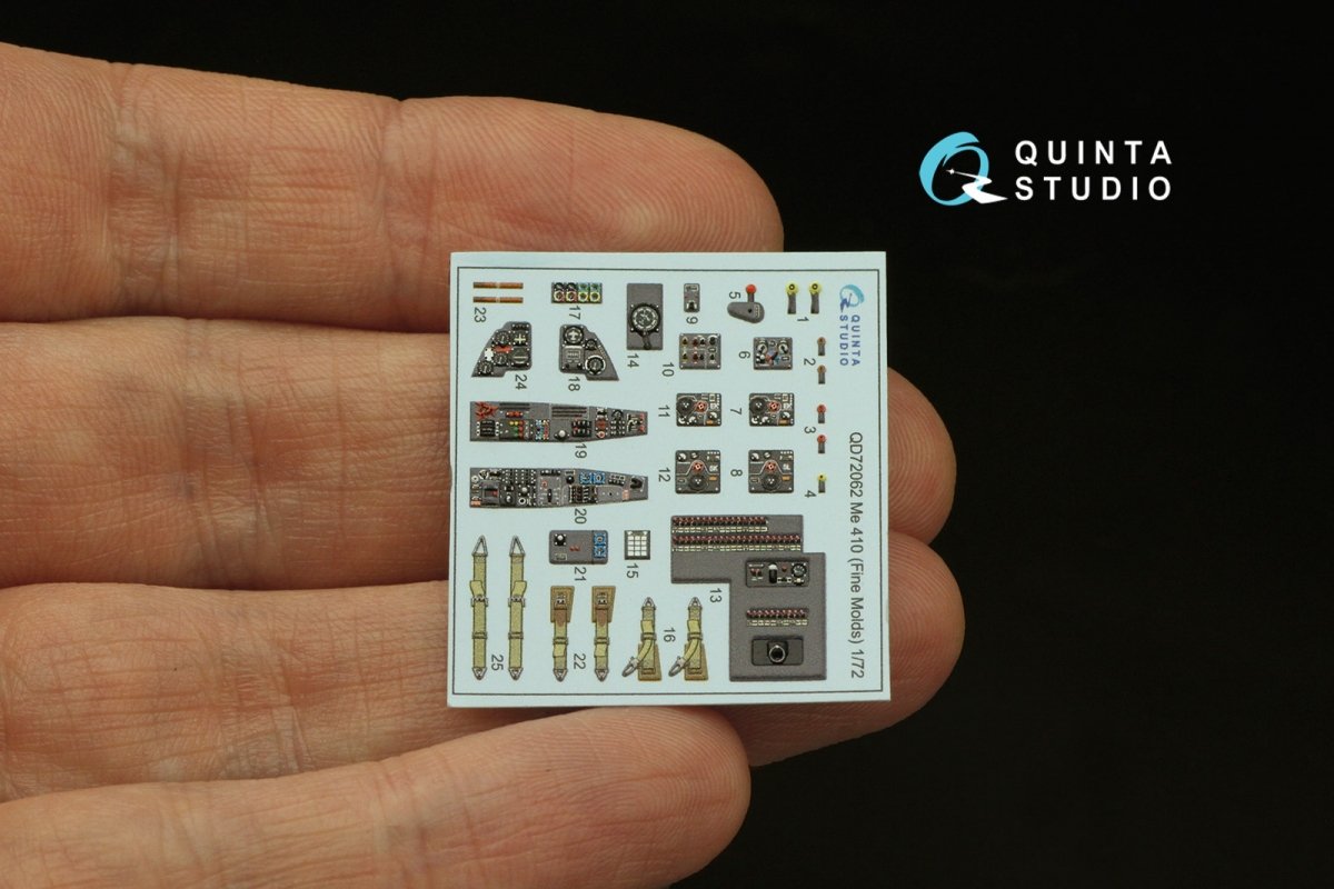 Quinta Studio QD72062 Me 410 3D-Printed &amp;amp; colored Interior on decal paper (Fine Molds) 1/72 – immagine 4