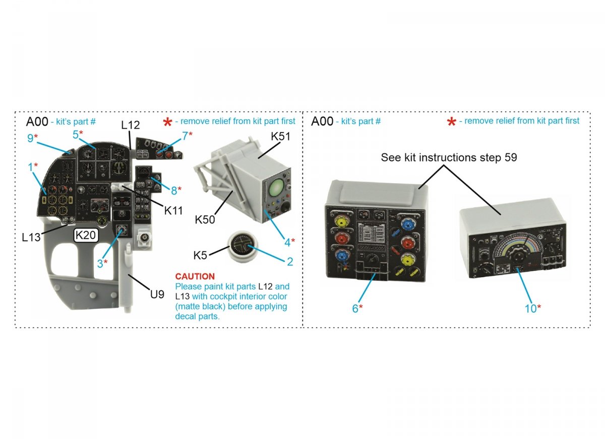 Intérieur imprimé en 3D et coloré sur papier décalcomanie Quinta Studio QDS-32170 DH Mosquito FB Mk.VI (Tamiya, petite version) 1/32 – image 2