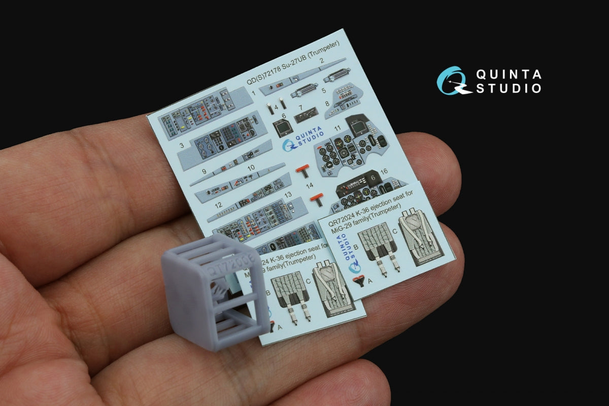 Quinta Studio QD+72180 Su-33 3D-Printed &amp;amp; colored Interior on decal paper (Trumpeter) (with 3D-printed resin part) 1/72 – obrázek 2
