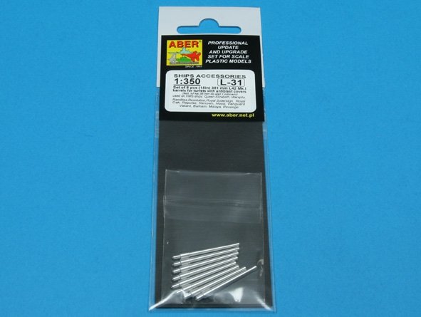 Aber 350L-31 Set of 8 pcs 381mm (15in) L42 Mk.I short barrels for Hood, Repulse, Queen Elisabeth, Vanguard 1/350 – Bild 5