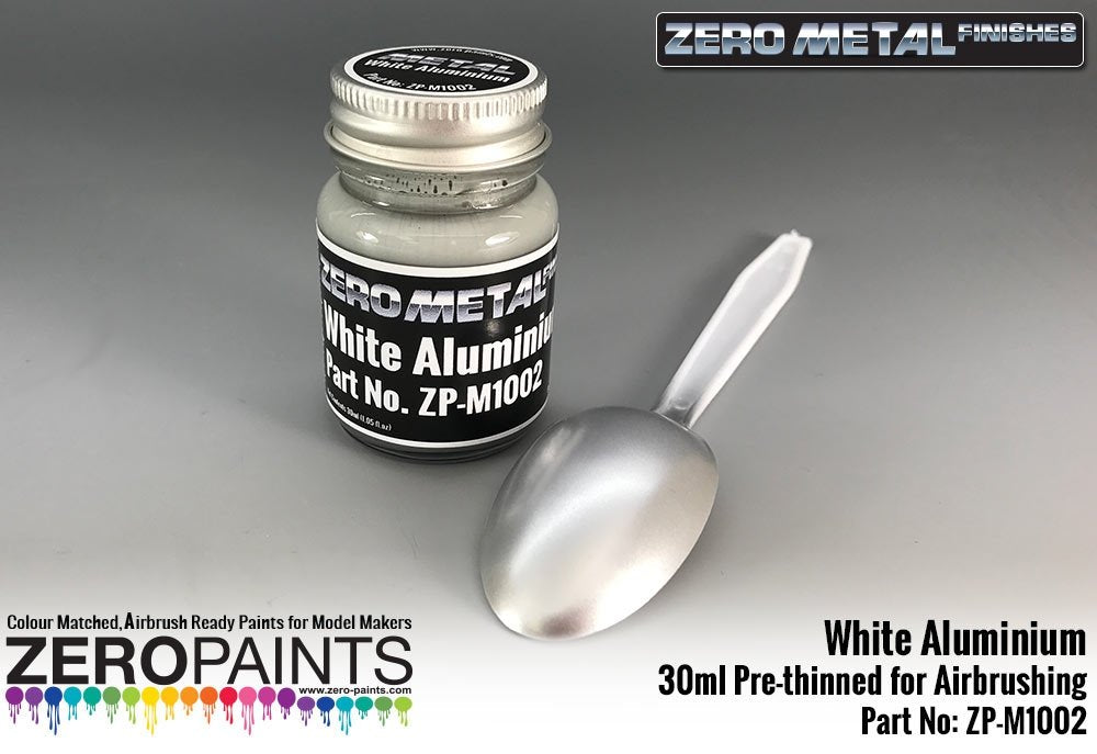Zero Paints ZP-M1002 White Aluminum Paint Zero Metal Finishes 30ml