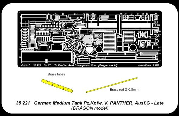 Aber 35221 German medium tank Pz.Kpfw. V, Ausf.G (Sd.Kfz. 171) Panther Ausf.G late - basic set 1/35 – Bild 5
