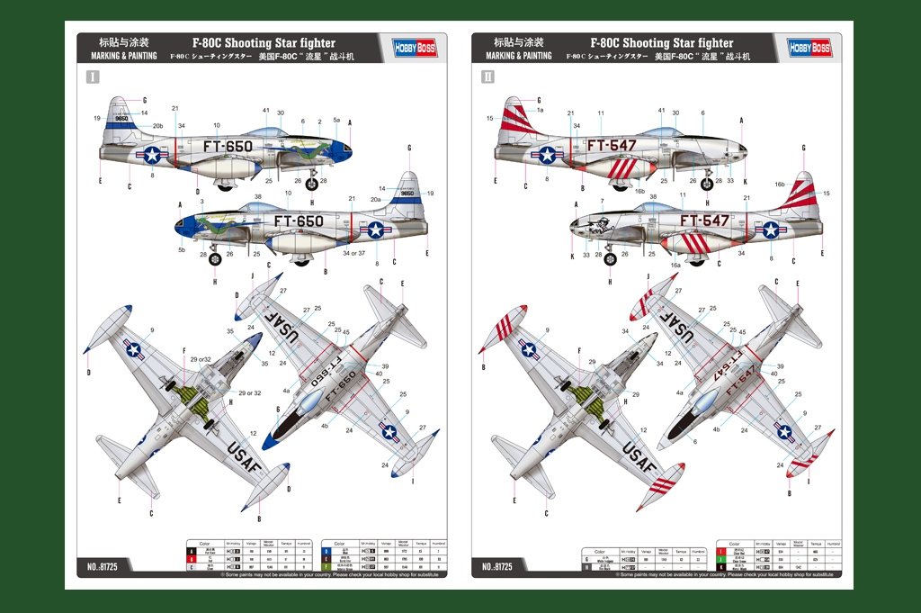 Hobby Boss 81725 F-80C Shooting Star fighter 1/48 – obrázek 2