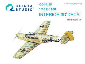 Quinta Studio QD48125 Bf108 3D-Printed &amp;amp; colored Interior on decal paper (Eduard) 1/48