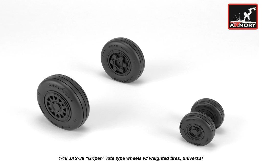 Armory Models AW48504 JAS-39 Gripen wheels w/ weighted tires, late 1/48