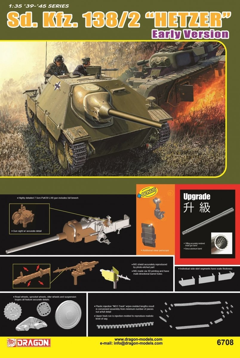 Dragon 6708 Sd.Kfz.138/2 "Hetzer" Early Version 1/35
