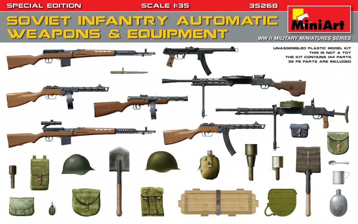MiniArt 35268 SOVIET INFANTRY AUTOMATIC WEAPONS &amp; EQUIPMENT. SPECIAL EDITION (1/35)