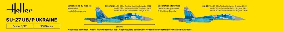 Heller 56371 Starter Set - SU-27 UB/P Ukraine 1/72 – zdjęcie 3