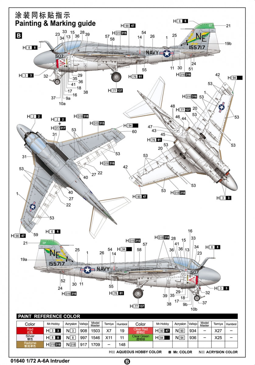 Trumpeter 01640 Grumman A-6A/E Intruder 1/72 – imagen 5