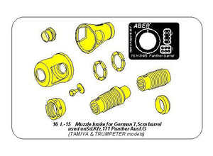Aber 16L-15 Muzzle brake for German 7.5cm barrel used on Sd.Kfz. 171 Panther, Ausf. G 1/16 – immagine 6