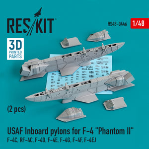 RESKIT RS48-0446 USAF INBOARD PYLONS FOR F-4 &amp;quot;PHANTOM II&amp;quot; (2 PCS) (3D PRINTED) 1/48