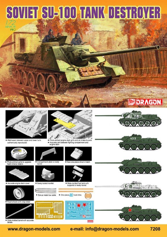 Dragon 7208 Soviet SU-100 1/72 – zdjęcie 2