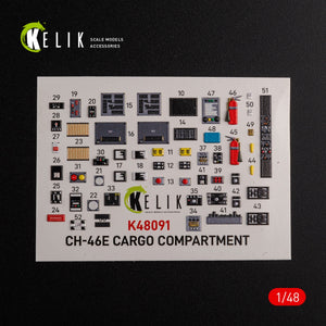 KELIK K48091 CH-46E Cargo compartment interior 3D decals for Academy kit 1/48 – obrázek 3
