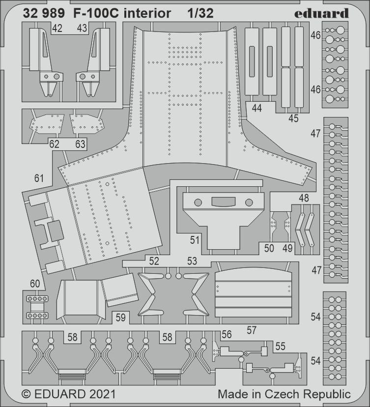 Eduard 32989 F-100C interior TRUMPETER 1/32